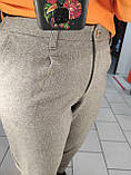 Жіночі вовняні штани сірі батал, фото 10