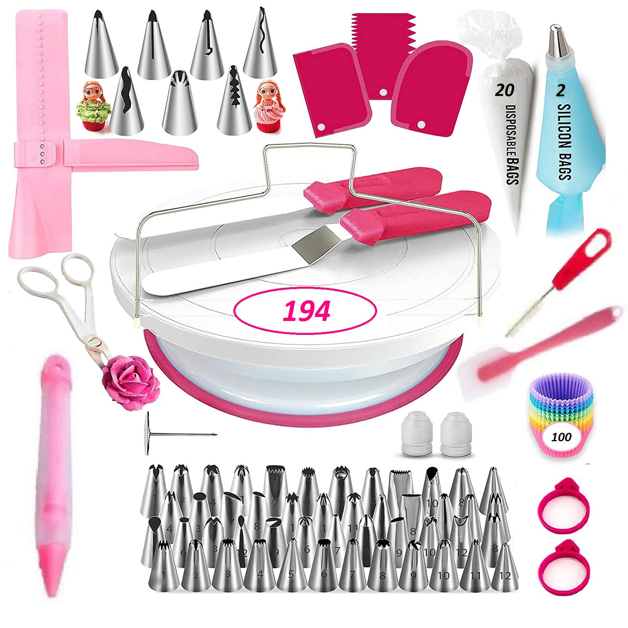Кондитерские инструменты для украшения тортов и капкейков 194 предмета ...