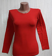 Лонгслив женский, футболка с длинным рукавом вискоза, красный размер 48-52