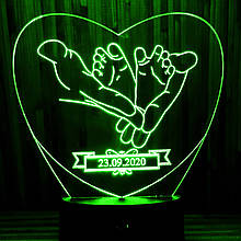 Акриловий світильник-нічник подарунок новонародженому зелений tty-n000055