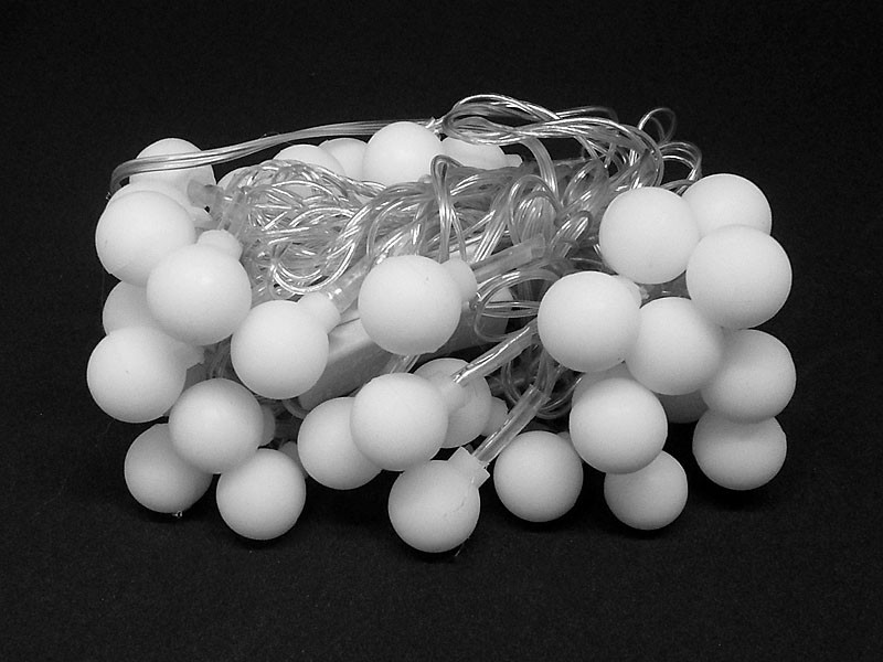 Гірлянда 40 білих кульок прозорий провід (мікс) 40-PLASTIC-M-2 100шт 8474