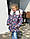 Зимова дитяча куртка для дівчинки сніжинка на сірому, р - 116, 122., фото 2