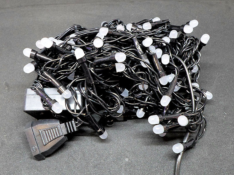 Гірлянда Дощ чорний провід 3,3мм з вилкою кругла матова лампа 120LED (білий) 120-SHORT-CURTAIN-3M-W-3
