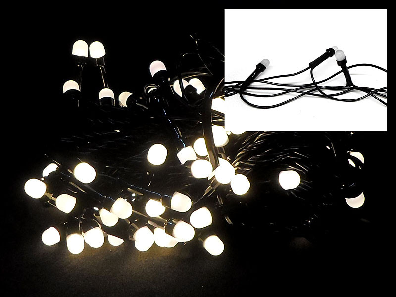 Гірлянда чорний провід кругла матова лампа 200LED (теплий білий) LED200WW-10 50шт 8331