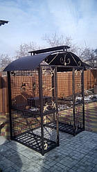 Мангал кований із навісом і огорожею