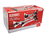 Сигнал звуковий повітряний "дудка" Elephant CA-10377 24v 3 дудки метал, фото 3