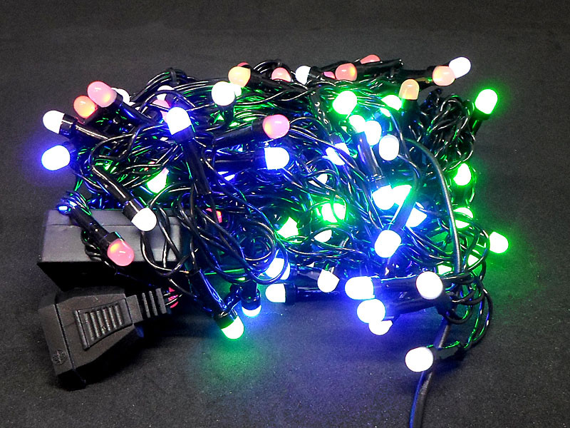 Гірлянда Дощ чорний провід 3,3мм з вилкою кругла матова лампа 120LED (мікс) 120-SHORT-CURTAIN-3M-M-3 60шт
