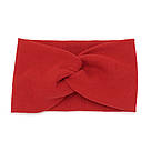Пов'язка-чалма з трикотажної тканини червоного кольору, фото 2