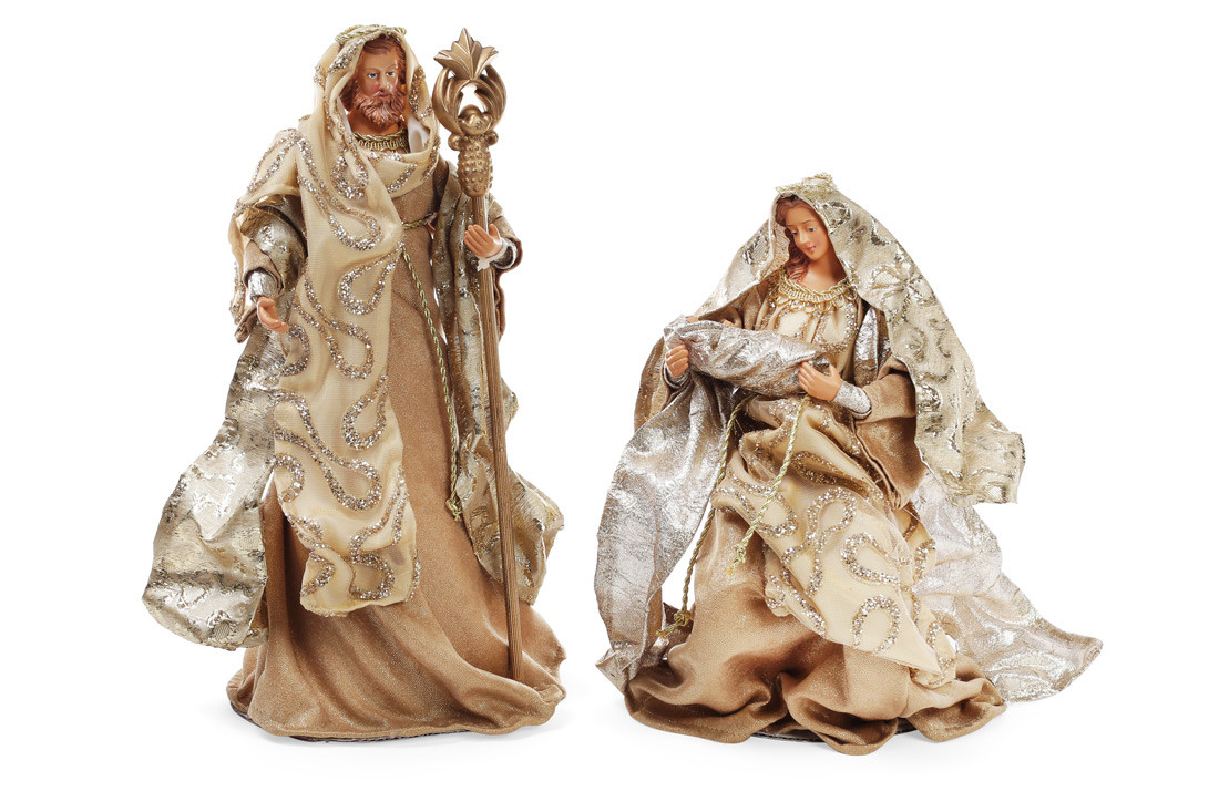 Різдвяний вертеп (2 фігури), колір - шампань, 30см та 40см, фото 1