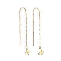 Сережки Finding Протяжка метелик Золотистий Нержавіюча сталь 316L 14.2 см