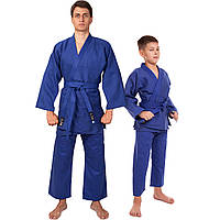 Кимоно для дзюдо (рост-120-180 см) детское/взрослое MATSA MA-0015 синий
