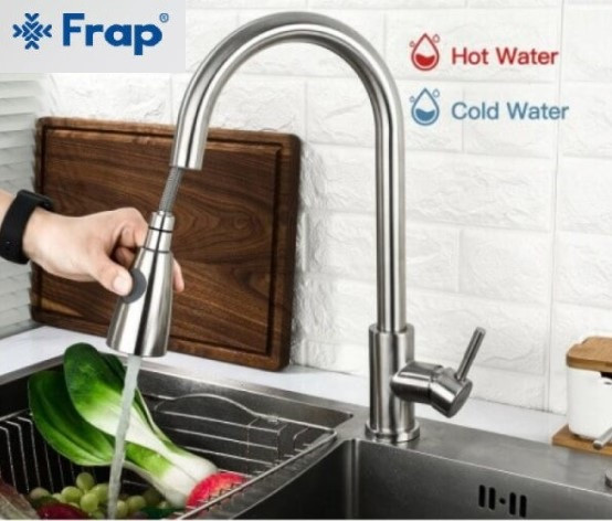 Змішувач для кухні з витяжною лійкою Frap F60899-1, фото 1