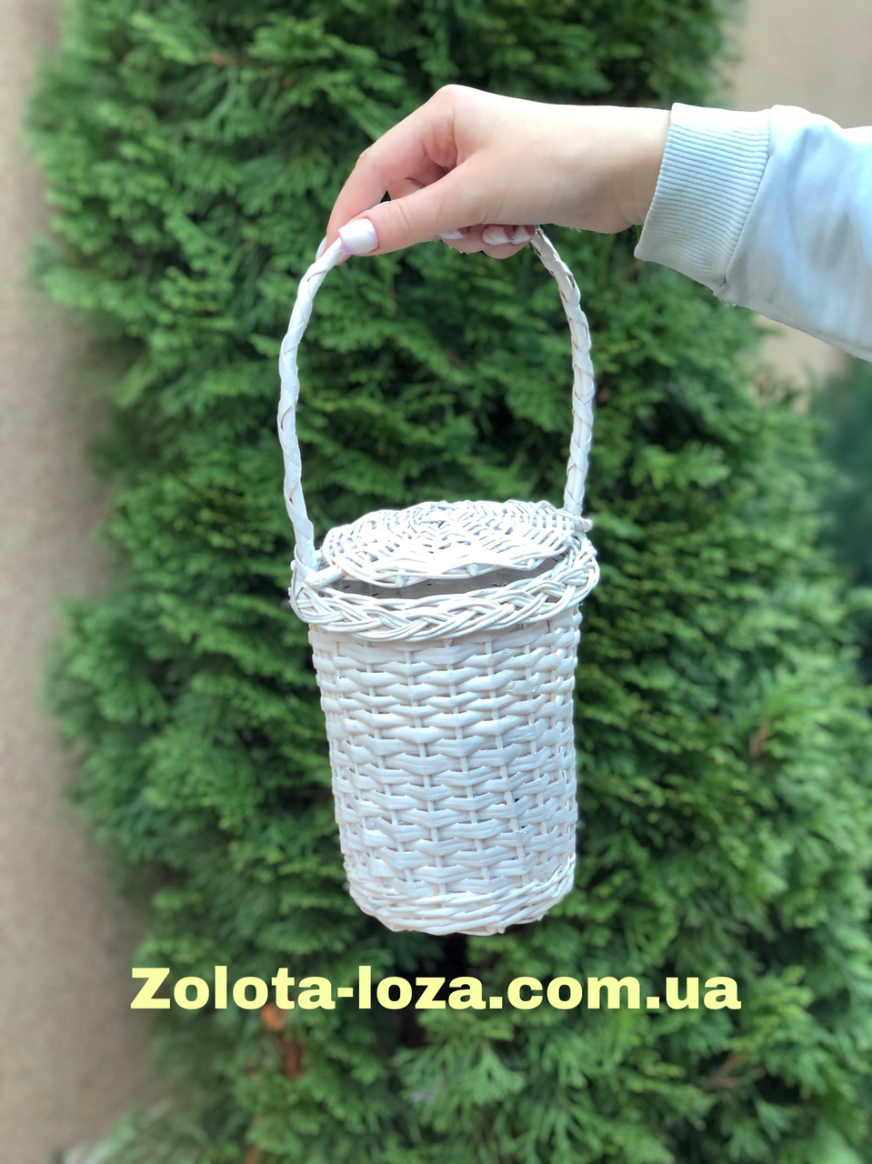 Кошик-чехол із лози для банки 1л. Арт:50908