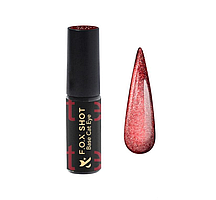 База з ефектом котяче око F. O. X Shot Base Cat Eye 001, червоний, 5 мл