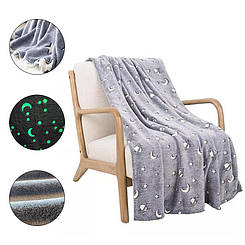 Плед дитячий, що світиться в темряві із зірками з мікрофібри 120х160 см EL-2184 Jw