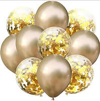 Набір повітряних кульок (фото фон) happy birthday золото.