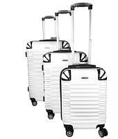 Набір валізи на колесах трійки білий