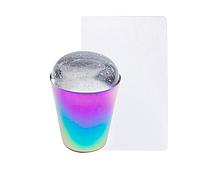 Односторонній силиконовий штамп і Скрапер для стемпінгу, райдуга