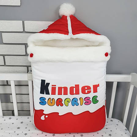 Зимовий конверт на виписку 2в1 чохол в коляску / дитячий спальник / Конверт-мішок-спальник, фото 1