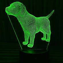 Акриловий світильник-нічник собака зелений tty-n000061
