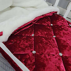 Зимовий конверт на виписку 2в1 чохол у коляску / дитячий спальник з мармурового оксамиту та хутра, фото 2