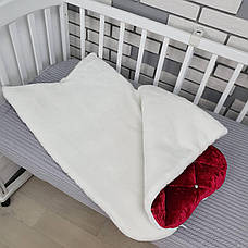 Зимовий конверт на виписку 2в1 чохол у коляску / дитячий спальник з мармурового оксамиту та хутра, фото 4