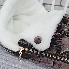 Зимовий конверт на виписку 2в1 чохол в коляску / дитячий спальник / Конверт-мішок-спальник, фото 2