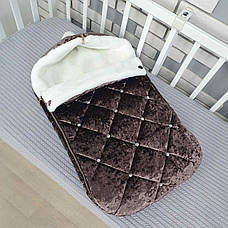 Зимовий конверт на виписку 2в1 чохол в коляску / дитячий спальник / Конверт-мішок-спальник, фото 4