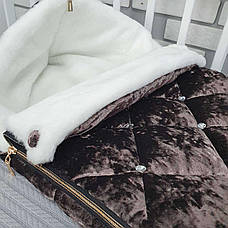 Зимовий конверт на виписку 2в1 чохол в коляску / дитячий спальник / Конверт-мішок-спальник, фото 5