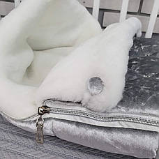 Зимовий конверт на виписку 2в1 чохол в коляску / дитячий спальник / Конверт-мішок-спальник, фото 2