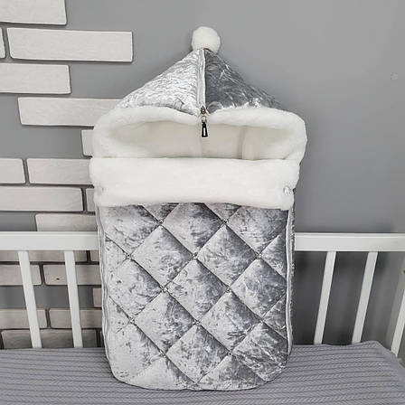 Зимовий конверт на виписку 2в1 чохол в коляску / дитячий спальник / Конверт-мішок-спальник, фото 1