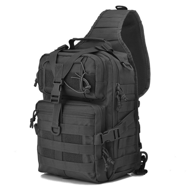 Рюкзак сумка тактична військова міська Eagle M04B Oxford 600D 20 л через плече Black