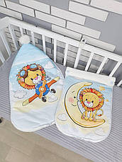 Зимовий конверт на виписку 2в1 чохол в коляску / дитячий спальник з непромокальної преміум-плащової тканини та хутра, фото 3