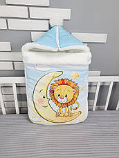 Зимовий конверт на виписку 2в1 чохол в коляску / дитячий спальник з непромокальної преміум-плащової тканини та хутра, фото 5