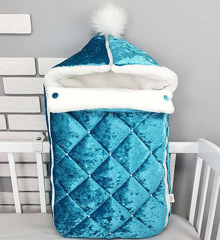 Зимовий конверт на виписку 2в1 чохол в коляску / дитячий спальник / Конверт-мішок-спальник, фото 1