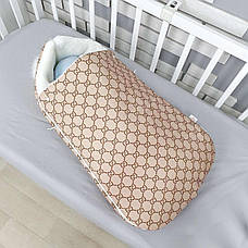 Зимовий конверт на виписку 2в1 чохол в коляску / дитячий спальник з непромокаючої преміум-плащової тканини та хутра, фото 5