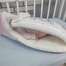 Зимовий конверт на виписку 2в1 чохол в коляску / дитячий спальник з непромокаючою преміум-плащової тканини та хутра, фото 2