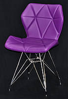 Стул Greg CH-ML экокожа фиолетовый 1031 на хромированных ножках, дизайн Charles & Ray Eames