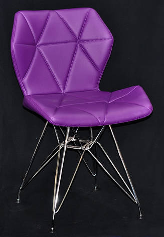 Стілець Greg CH-ML екокожа фіолетовий 1031 на хромованих ніжках, дизайн Charles & Ray Eames, фото 2