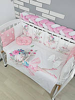 Набор постельного белья детскую кроватку с косичкой Балерина бортики со съемными чехлами и конверт на выписку