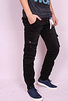 Чоловічі молодіжні джинси на манжеті з накладними кишенями