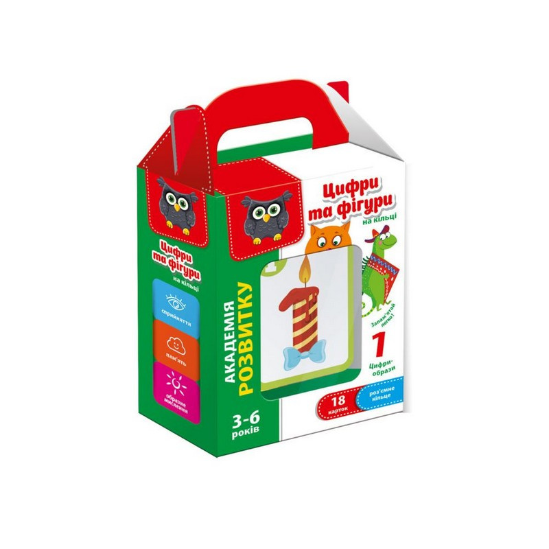 Гра навчальна Академія розвитку. Цифри та фігури на кільці Укр Vladi Toys