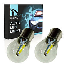 Комплект світлодіодних ламп NAPO LED 1156-3030-8smd 12V P21W 1156 BA15S колір світіння білий 2 шт