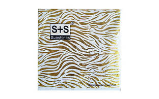 Серветки для декупажу 33*33см двошарові з фольгою Зебра 20шт ООПТ