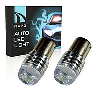 Автолампа диодная NAPO LED 1156-5630-3smd-strobo, комплект 2 шт, P21W, 1156, BA15S, цвет свечения белый