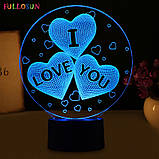 3D світильники-нічники, I LOVE YOU, Оригінальний подарунок чоловікові, Прикольний подарунок для дівчини, фото 5