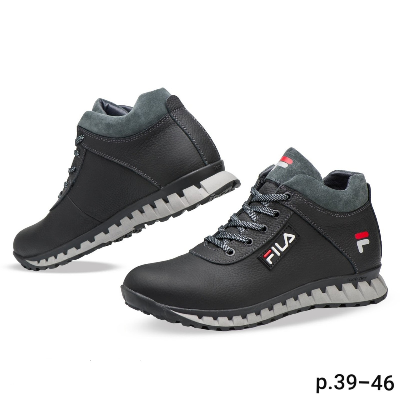Зимові кросівки шкіряні черевики на хутрі Fila Tech Motion