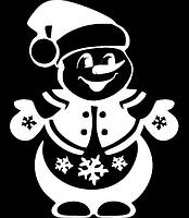 Новогодние наклейки " Счастливый снеговик " 60х50 см