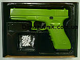 Дитячий ігровий пістолет Глок Vigor V20 Glock металевий Салатовий, фото 2