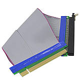 Райзер PCI-E 16x-16x, Riser подовжувач перехідник гнучкий шлейф для відеокарти PCI-E 16х на 16х, фото 3